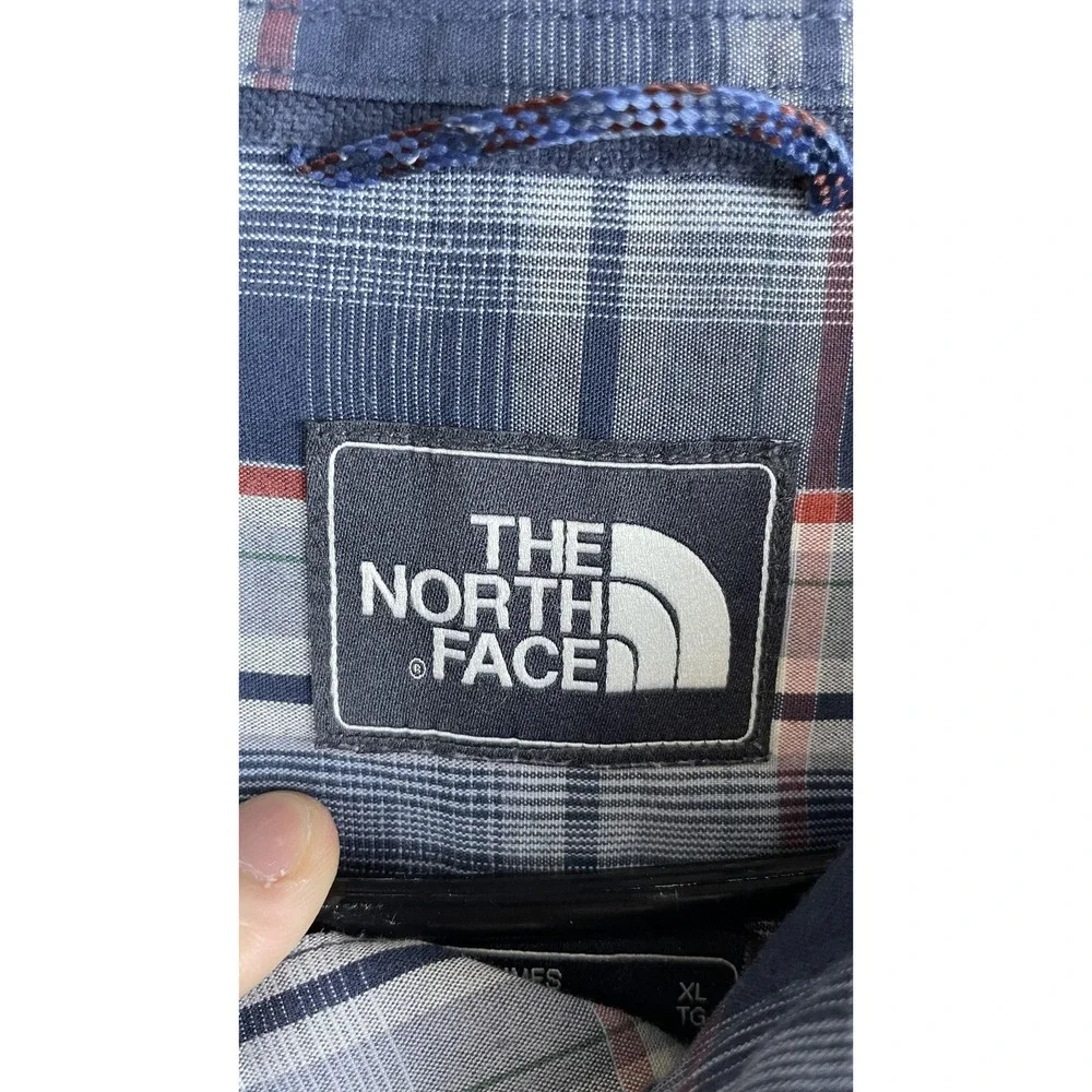 The North Face Shirt Mens XL Blue Plaid Short Sleeve‎ Button Front Casual Pocket